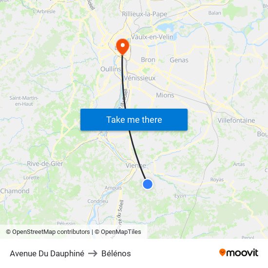 Avenue Du Dauphiné to Bélénos map