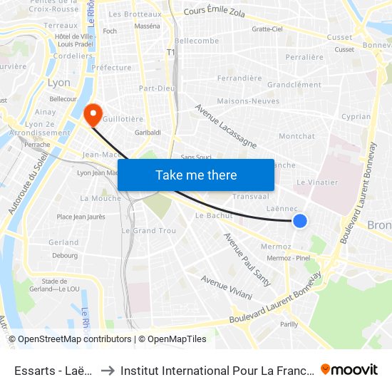 Essarts - Laënnec to Institut International Pour La Francophonie map