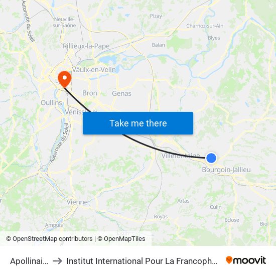 Apollinaire to Institut International Pour La Francophonie map