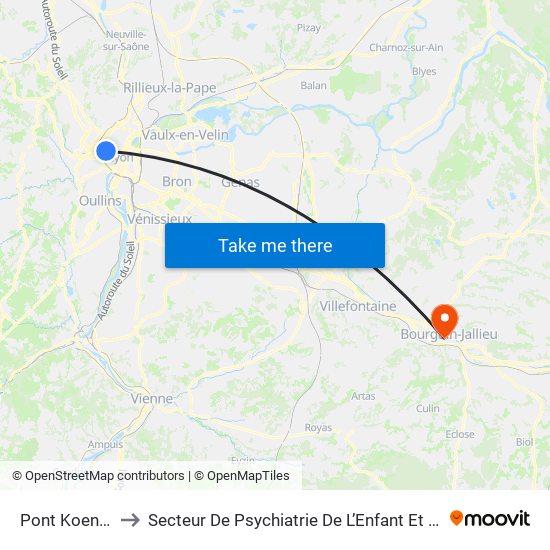 Pont Koenig R.D. to Secteur De Psychiatrie De L’Enfant Et De L’Adolescent map