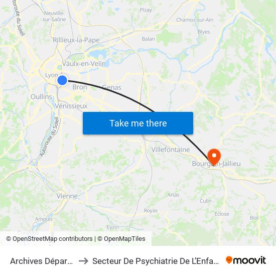 Archives Départementales to Secteur De Psychiatrie De L’Enfant Et De L’Adolescent map