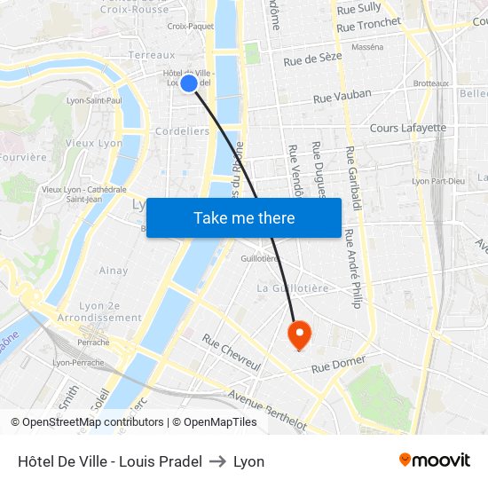 Hôtel De Ville - Louis Pradel to Lyon map