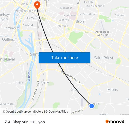 Z.A. Chapotin to Lyon map