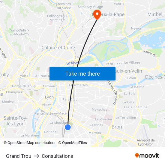 Grand Trou to Consultations map