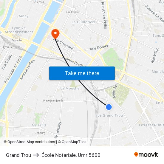 Grand Trou to École Notariale, Umr 5600 map