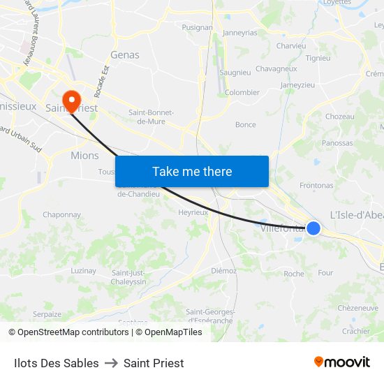 Ilots Des Sables to Saint Priest map