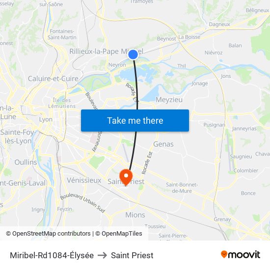 Miribel-Rd1084-Élysée to Saint Priest map