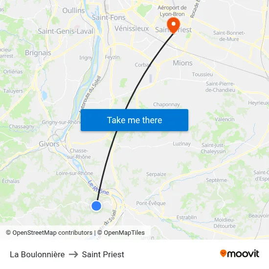 La Boulonnière to Saint Priest map