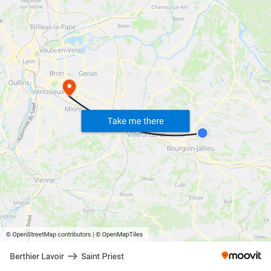 Berthier Lavoir to Saint Priest map