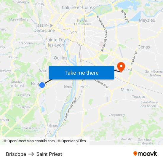 Briscope to Saint Priest map