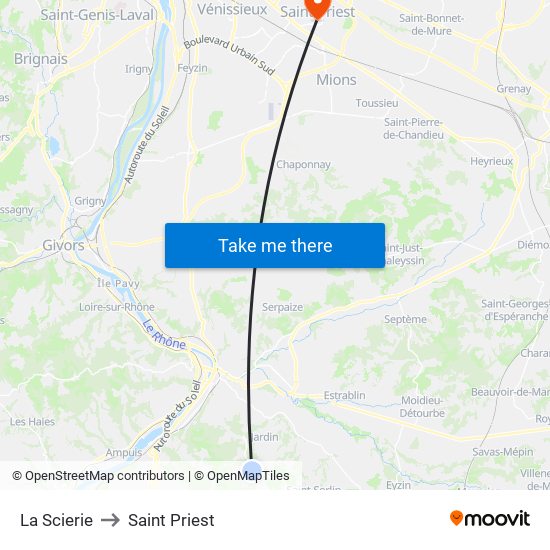 La Scierie to Saint Priest map