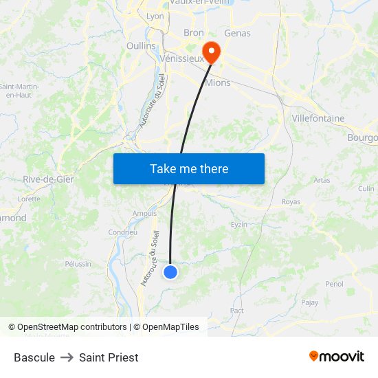 Bascule to Saint Priest map