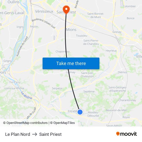Le Plan Nord to Saint Priest map