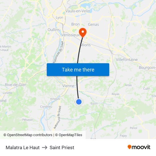 Malatra Le Haut to Saint Priest map