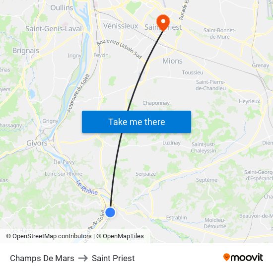 Champs De Mars to Saint Priest map