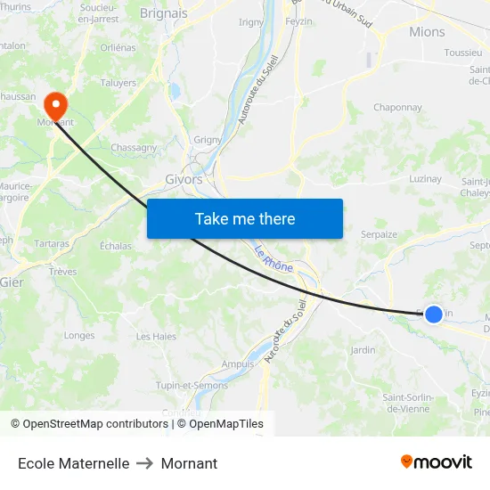 Ecole Maternelle to Mornant map