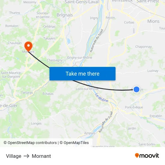 Village to Mornant map