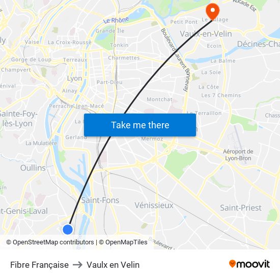 Fibre Française to Vaulx en Velin map