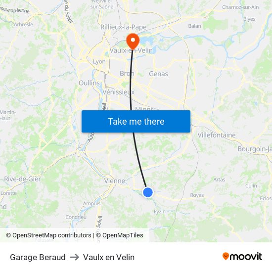 Garage Beraud to Vaulx en Velin map