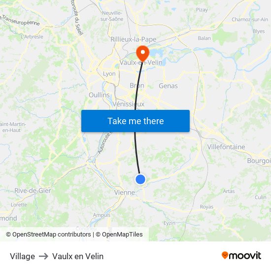 Village to Vaulx en Velin map
