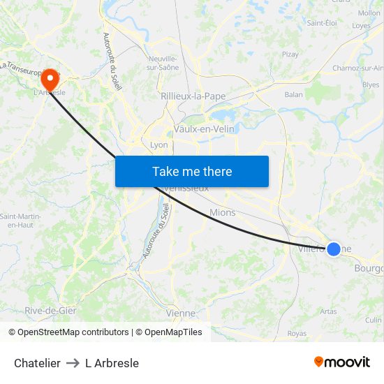 Chatelier to L Arbresle map