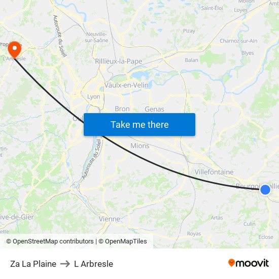Za La Plaine to L Arbresle map