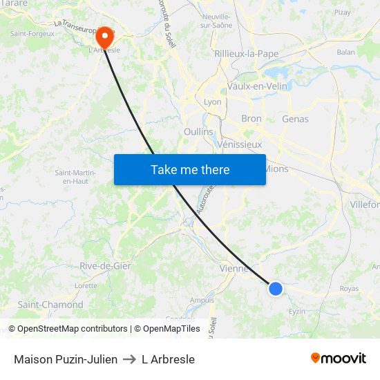 Maison Puzin-Julien to L Arbresle map