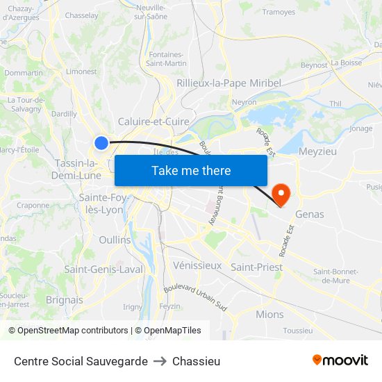 Centre Social Sauvegarde to Chassieu map