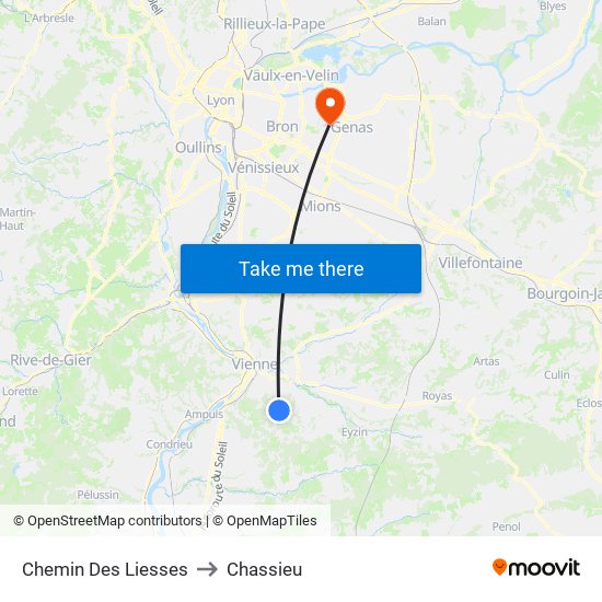 Chemin Des Liesses to Chassieu map