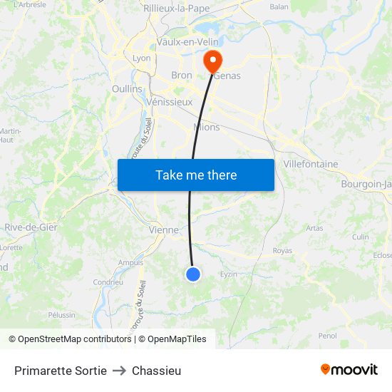 Primarette Sortie to Chassieu map