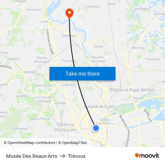 Musée Des Beaux-Arts to Trévoux map