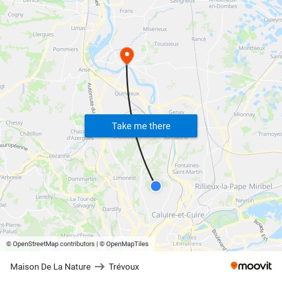 Maison De La Nature to Trévoux map