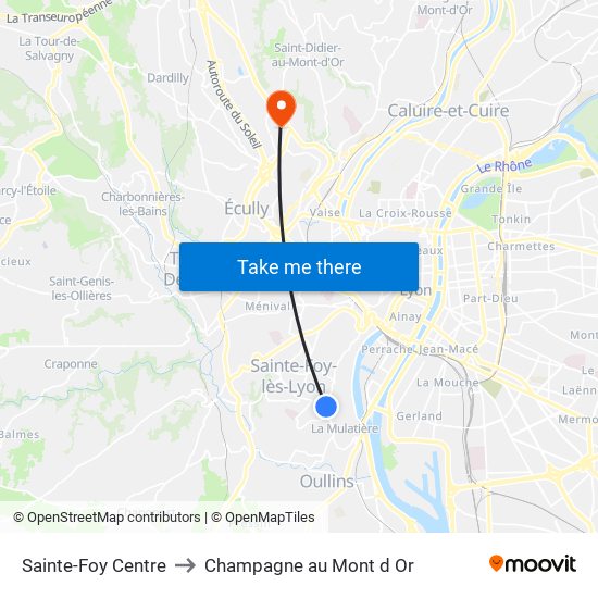 Sainte-Foy Centre to Champagne au Mont d Or map