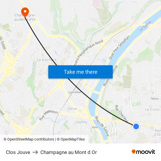 Clos Jouve to Champagne au Mont d Or map