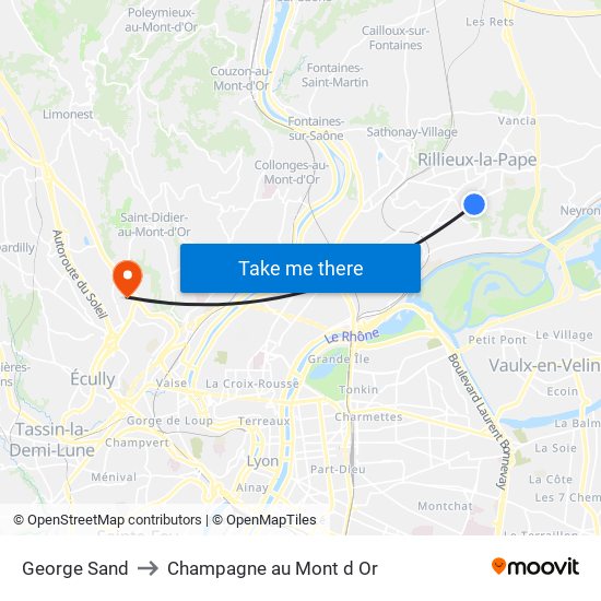 George Sand to Champagne au Mont d Or map