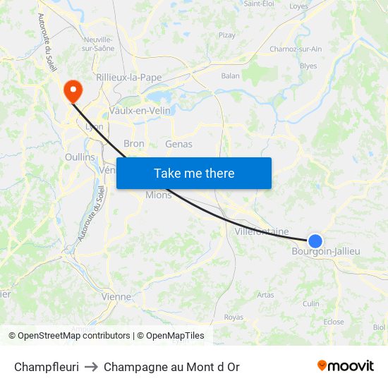 Champfleuri to Champagne au Mont d Or map