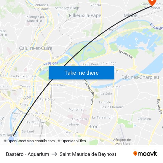 Bastéro - Aquarium to Saint Maurice de Beynost map