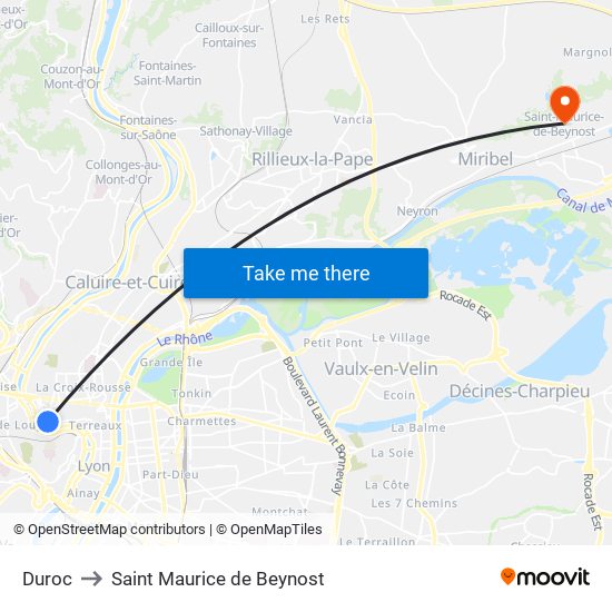 Duroc to Saint Maurice de Beynost map
