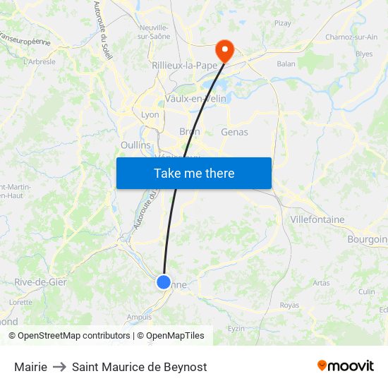 Mairie to Saint Maurice de Beynost map