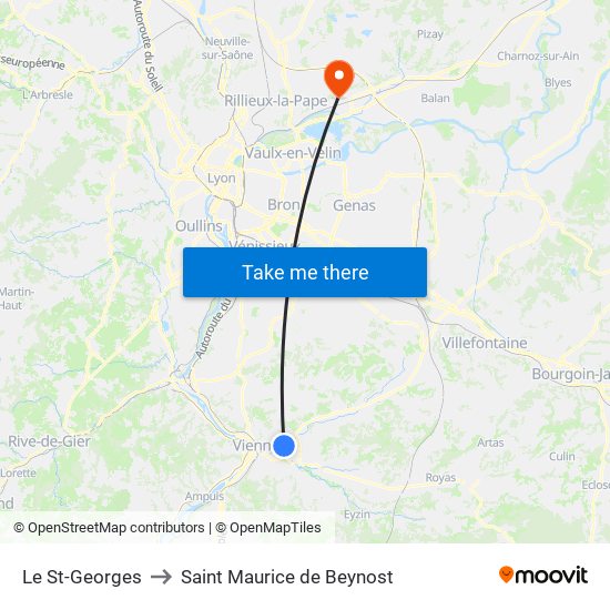 Le St-Georges to Saint Maurice de Beynost map