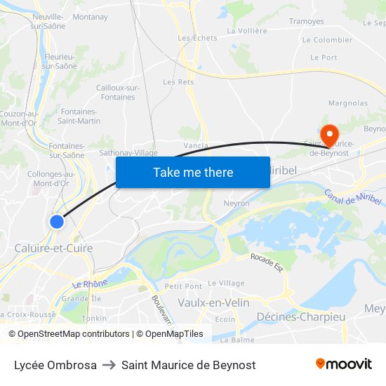 Lycée Ombrosa to Saint Maurice de Beynost map