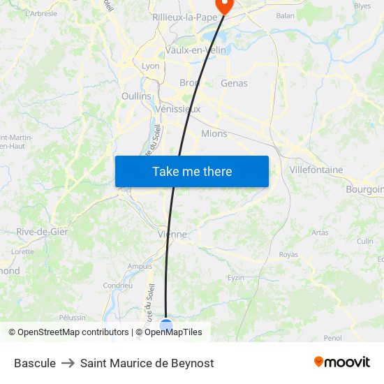 Bascule to Saint Maurice de Beynost map