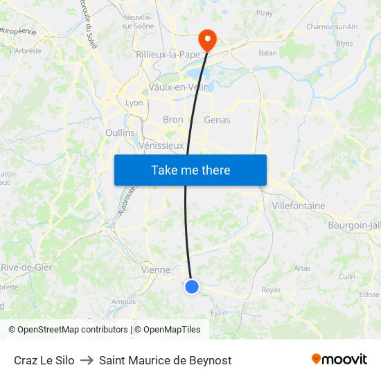 Craz Le Silo to Saint Maurice de Beynost map