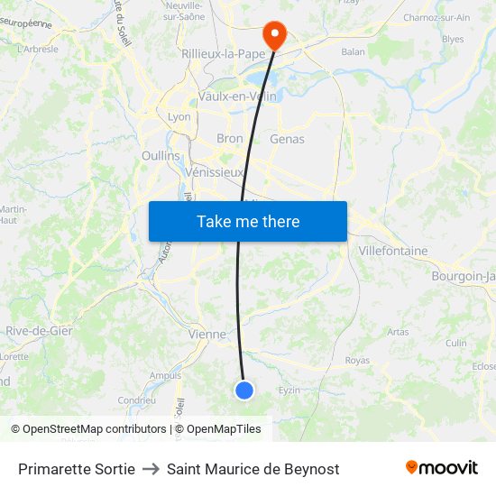 Primarette Sortie to Saint Maurice de Beynost map