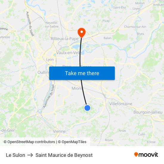 Le Sulon to Saint Maurice de Beynost map