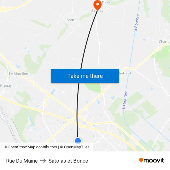 Rue Du Maine to Satolas et Bonce map