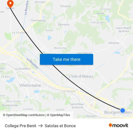 College Pre Benit to Satolas et Bonce map