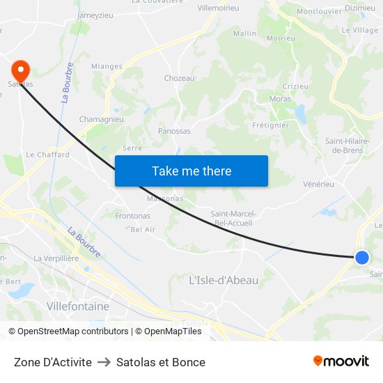 Zone D'Activite to Satolas et Bonce map