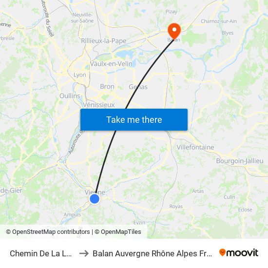 Chemin De La Loge to Balan Auvergne Rhône Alpes France map