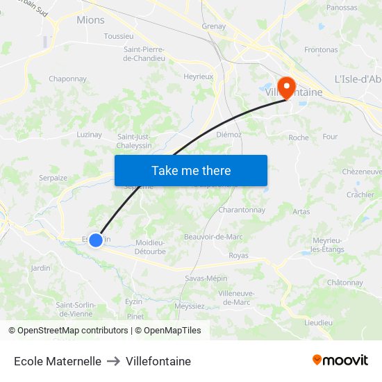 Ecole Maternelle to Villefontaine map